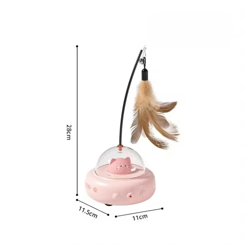 Automatic Electric Interactive Cat Laser And Feather Teaser Toy
