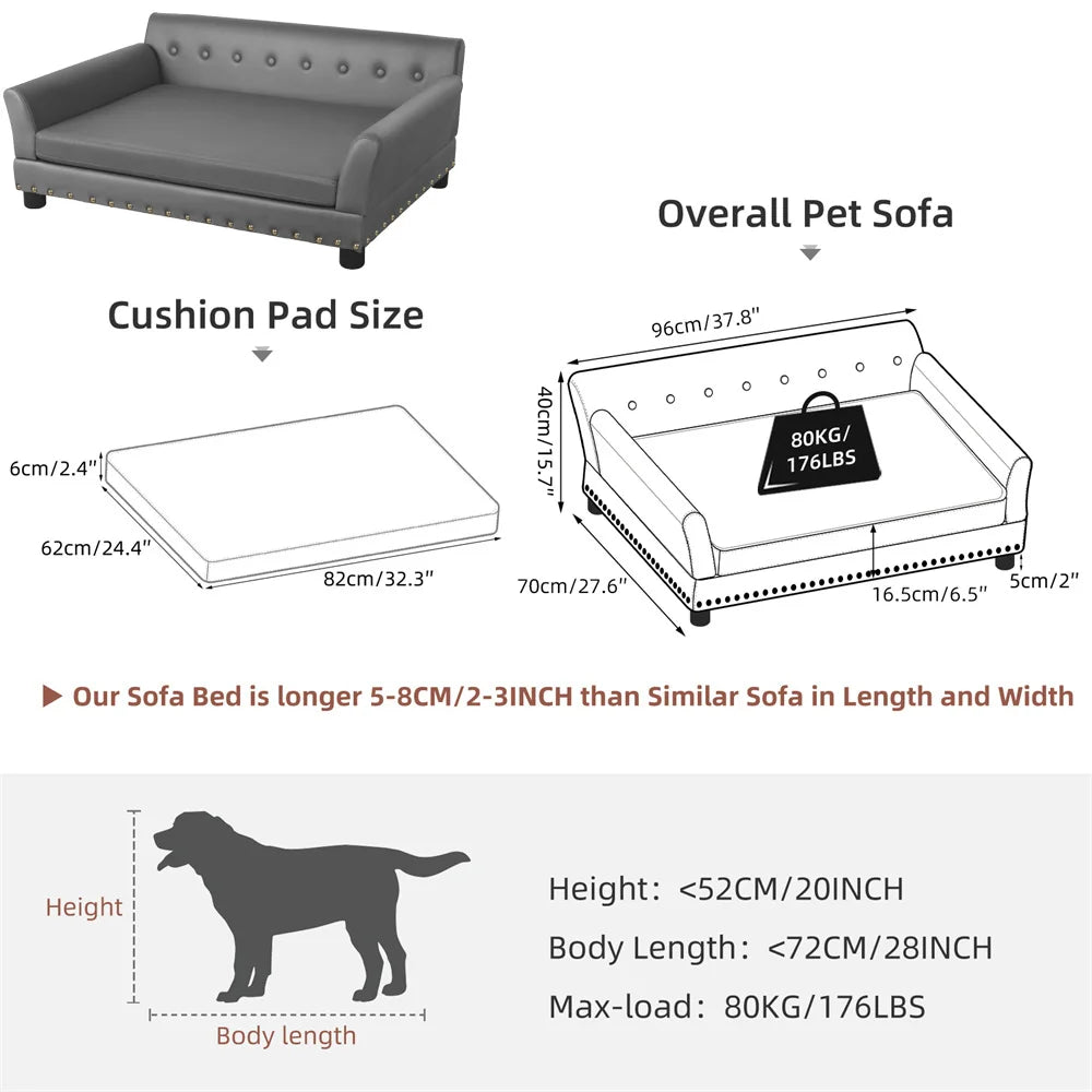 Borwart Heavy Duty Raised Pet Sofa With Comfortable Pad