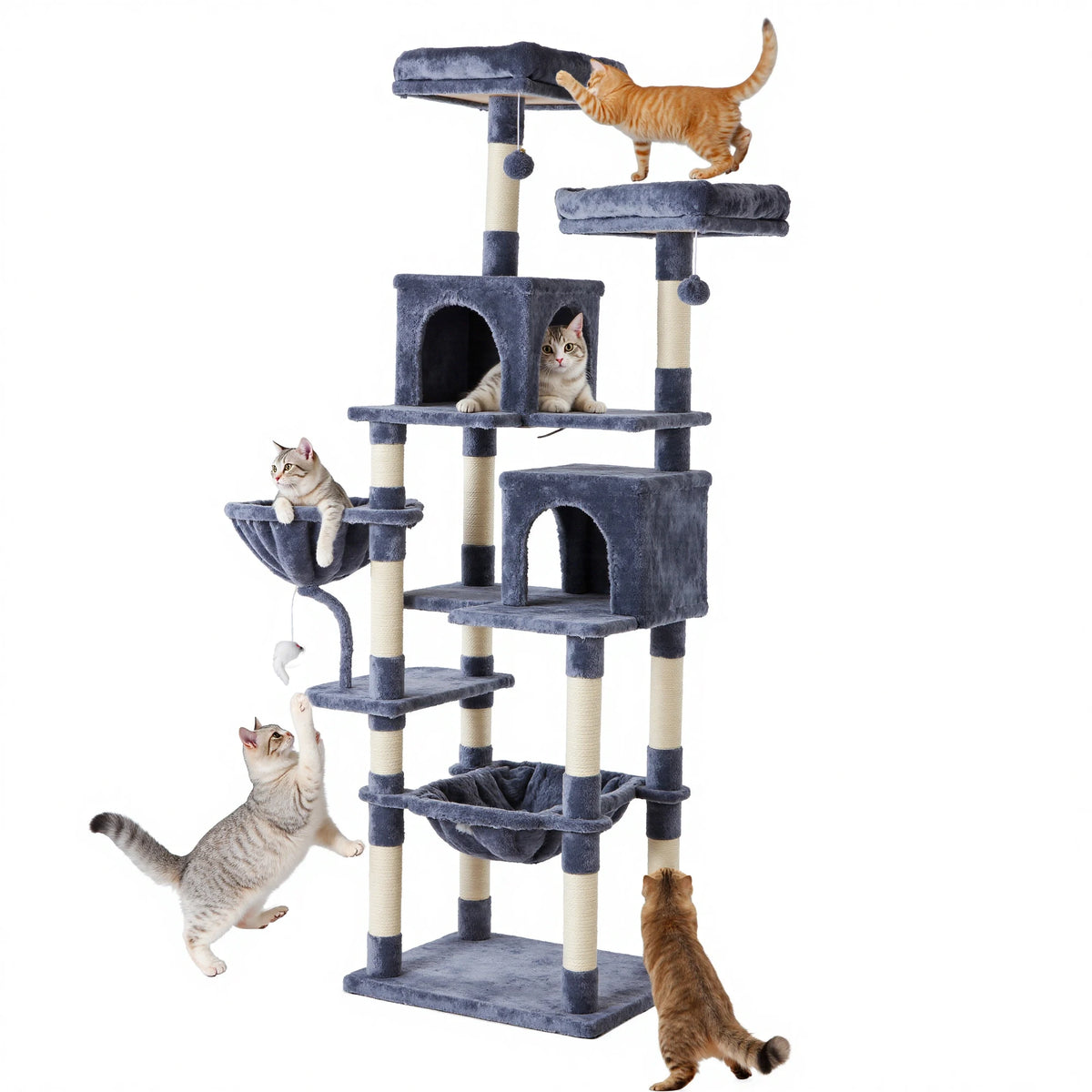 Jhk Multi Level Cat Tree For Indoor Cats With Sisal