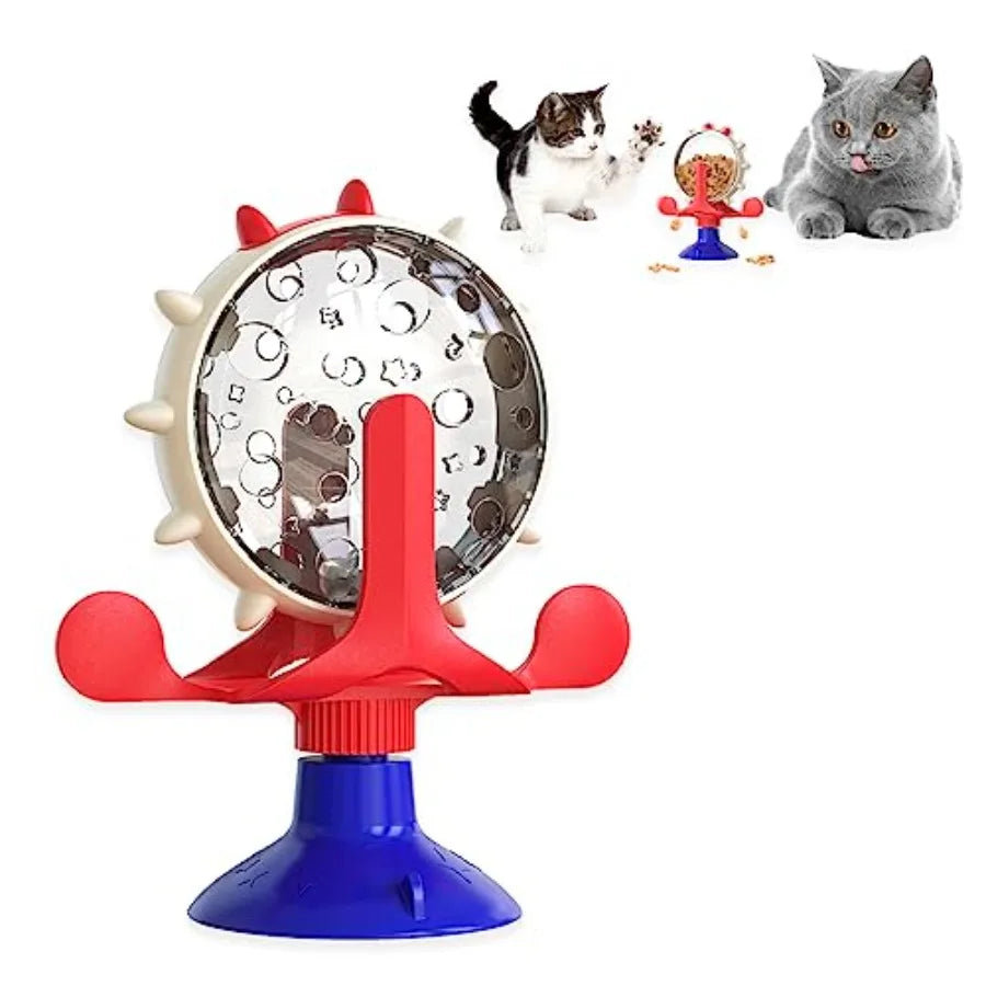 Plastic Interactive Rotating Cat Dog Treat Dispenser Toy