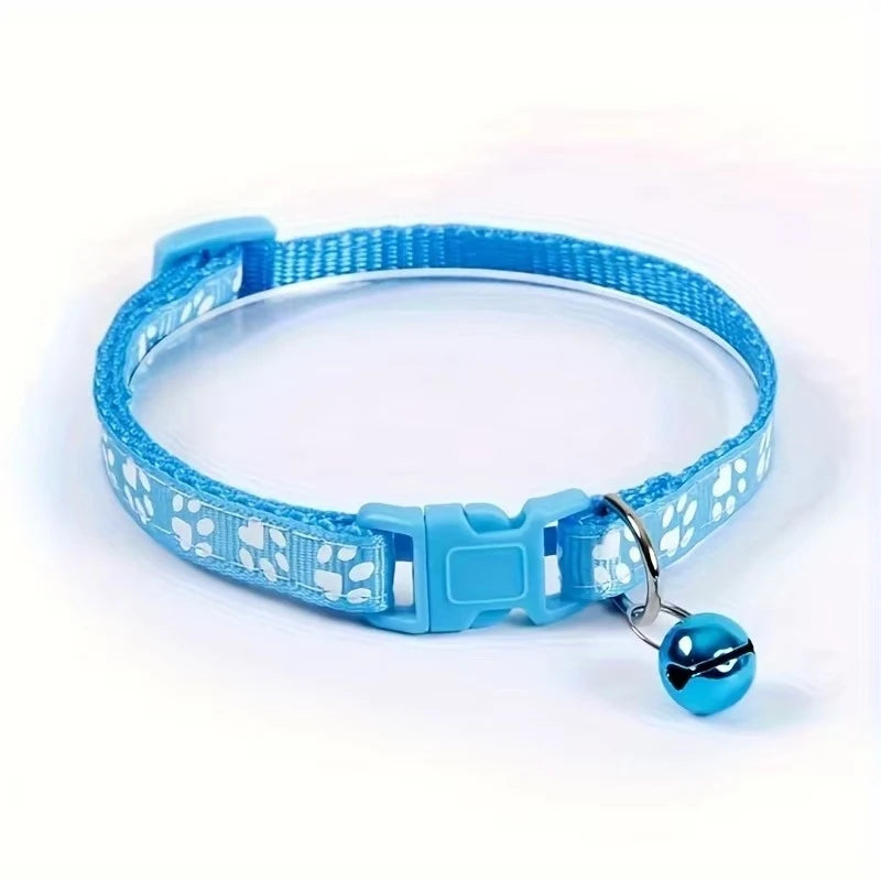 Decorative Adjustable Cat Collar With Bell And Ribbon