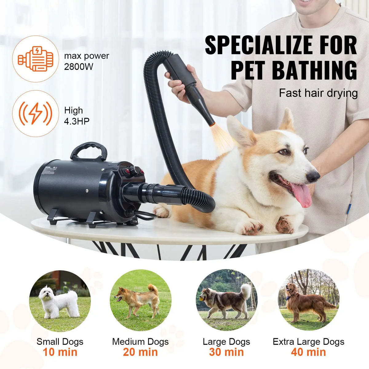Oeny Professional Dog Grooming Adjustable Speed Dryer