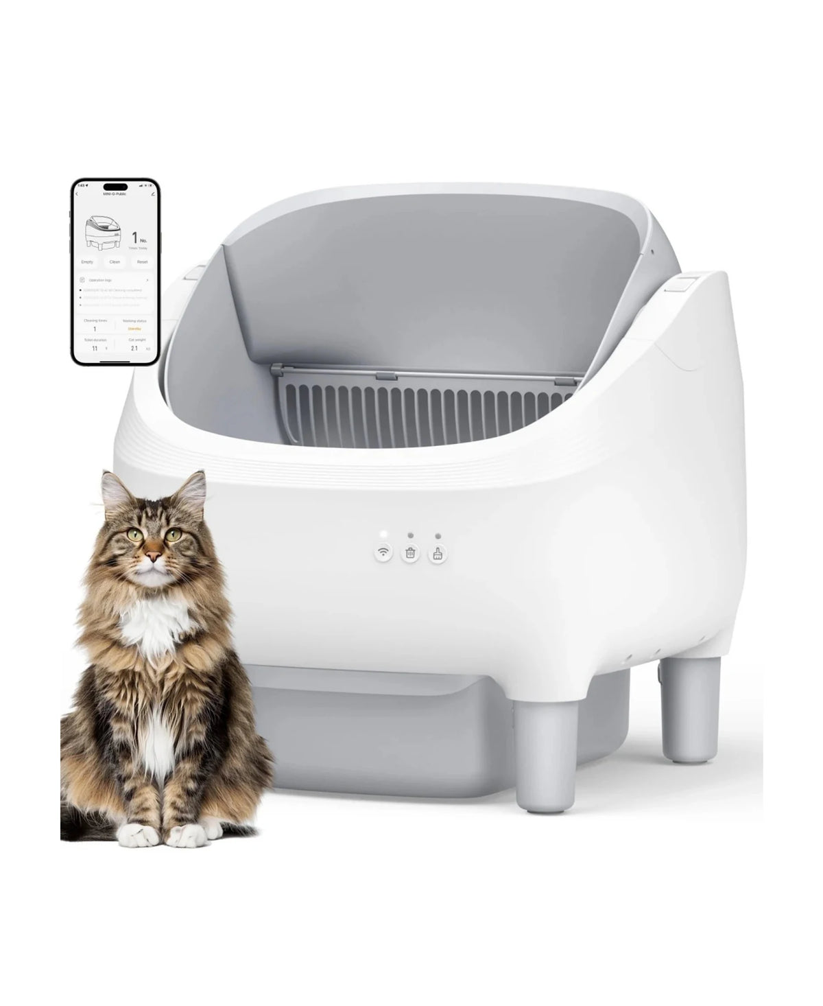 Wifi App Controlled Smart Self Cleaning Cat Litter Box