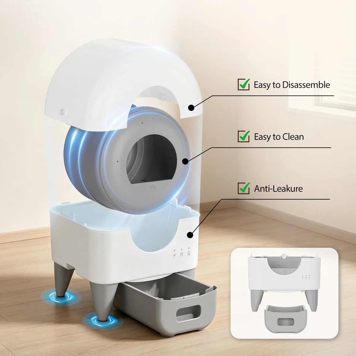 Automatic Smart Self Cleaning Fully Enclosed Cat Litter Box