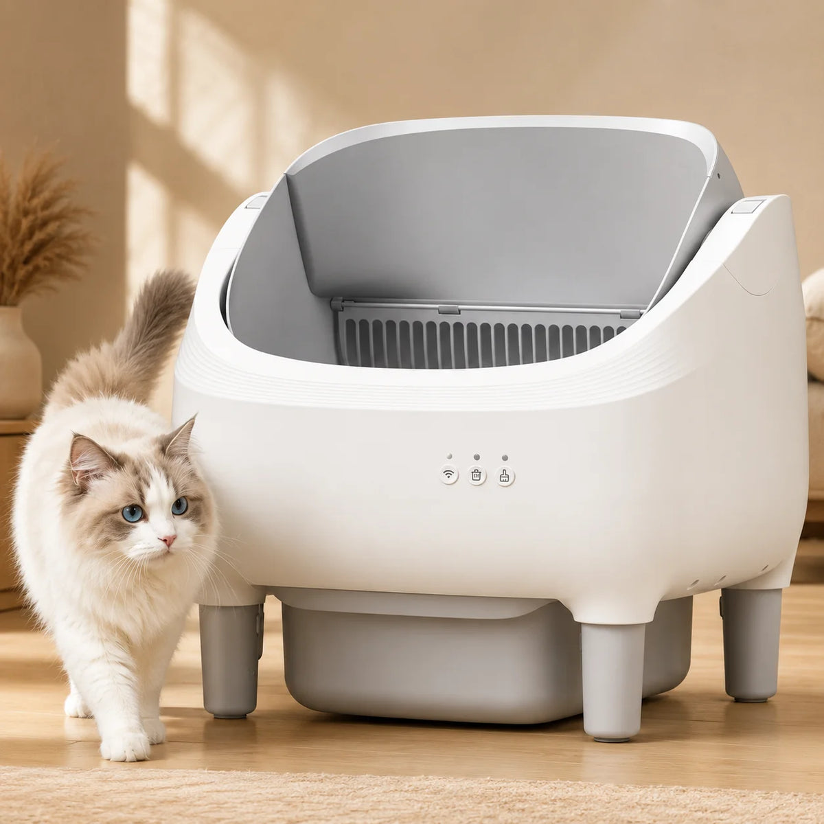 Wifi App Controlled Smart Self Cleaning Cat Litter Box