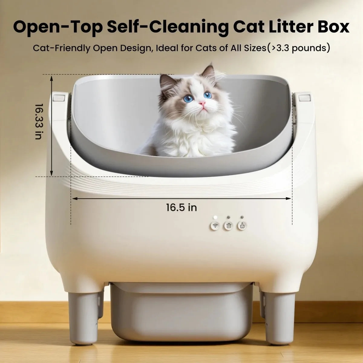 Wifi App Controlled Smart Self Cleaning Cat Litter Box