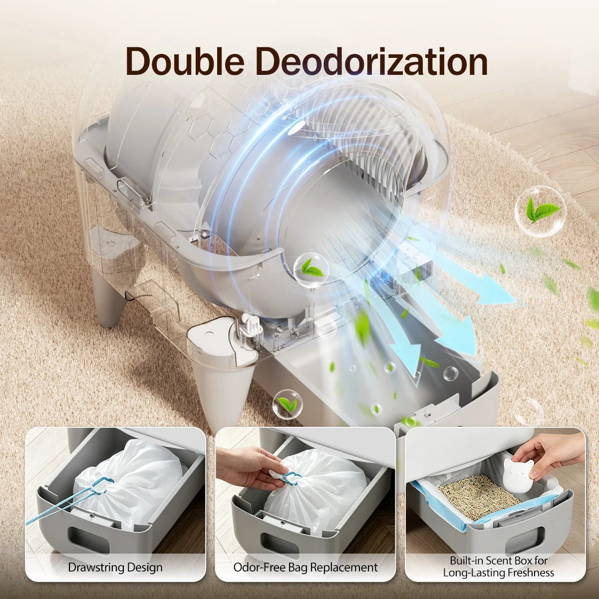 Automatic Smart Self Cleaning Fully Enclosed Cat Litter Box