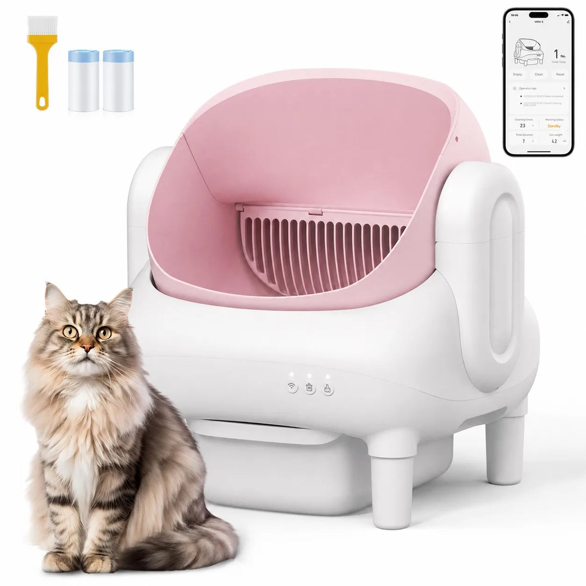 Cumrige Smart Self-Cleaning Cat Litter Box with WiFi App Remote
