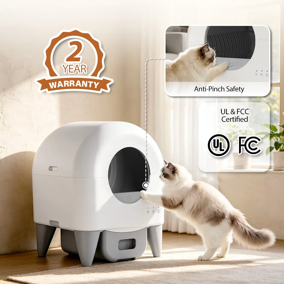 Automatic Smart Self Cleaning Fully Enclosed Cat Litter Box