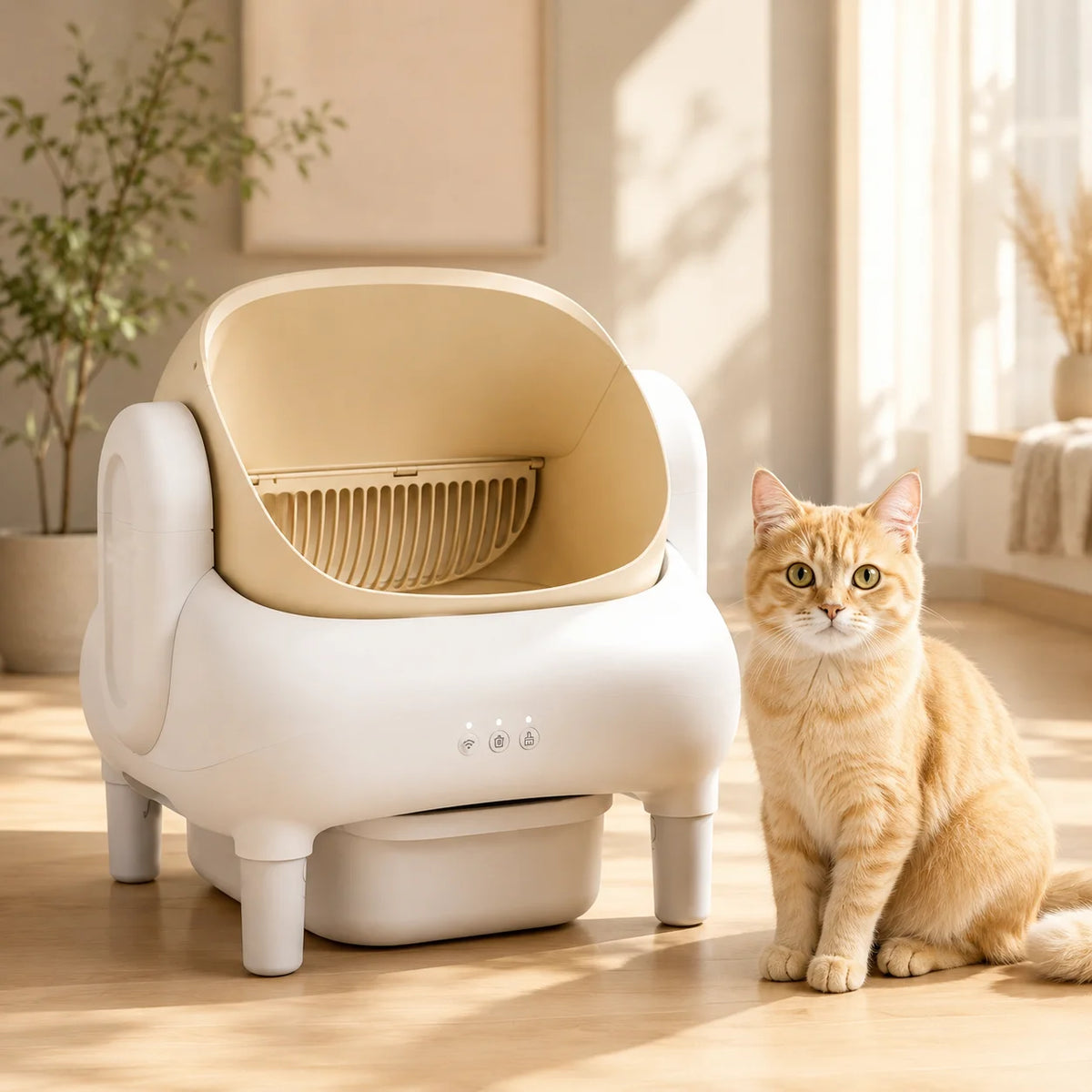 Smart Self Cleaning Cat Litter Box With WiFi App Monitoring