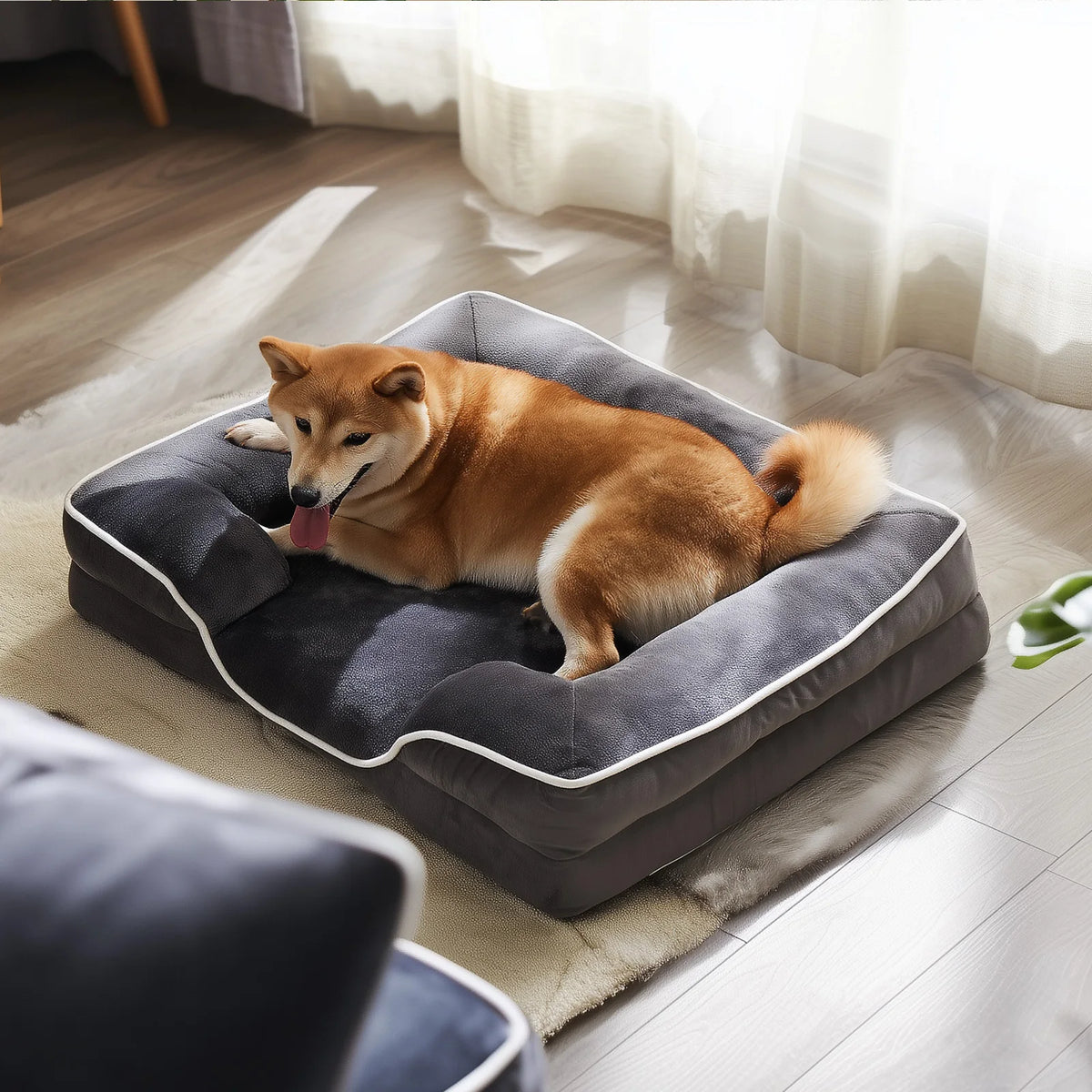 MCQ Orthopedic Memory Foam Dog Bed With Waterproof Cover