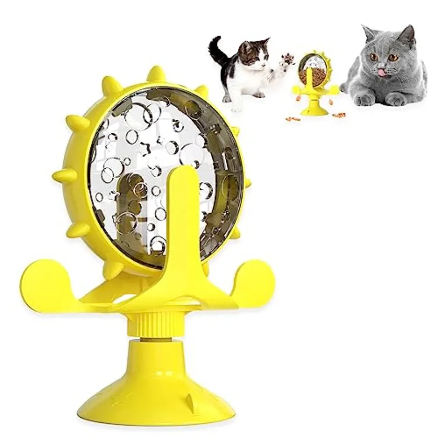 Plastic Interactive Rotating Cat Dog Treat Dispenser Toy