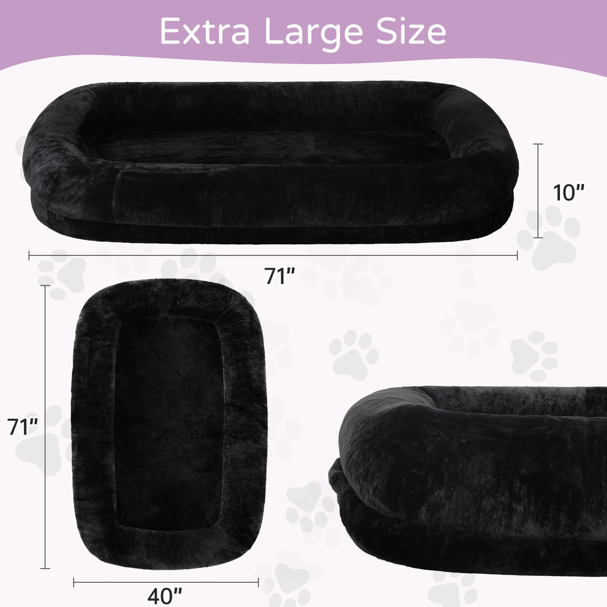 Orthopedic Faux Fur Human Dog Bed With Removable Cover