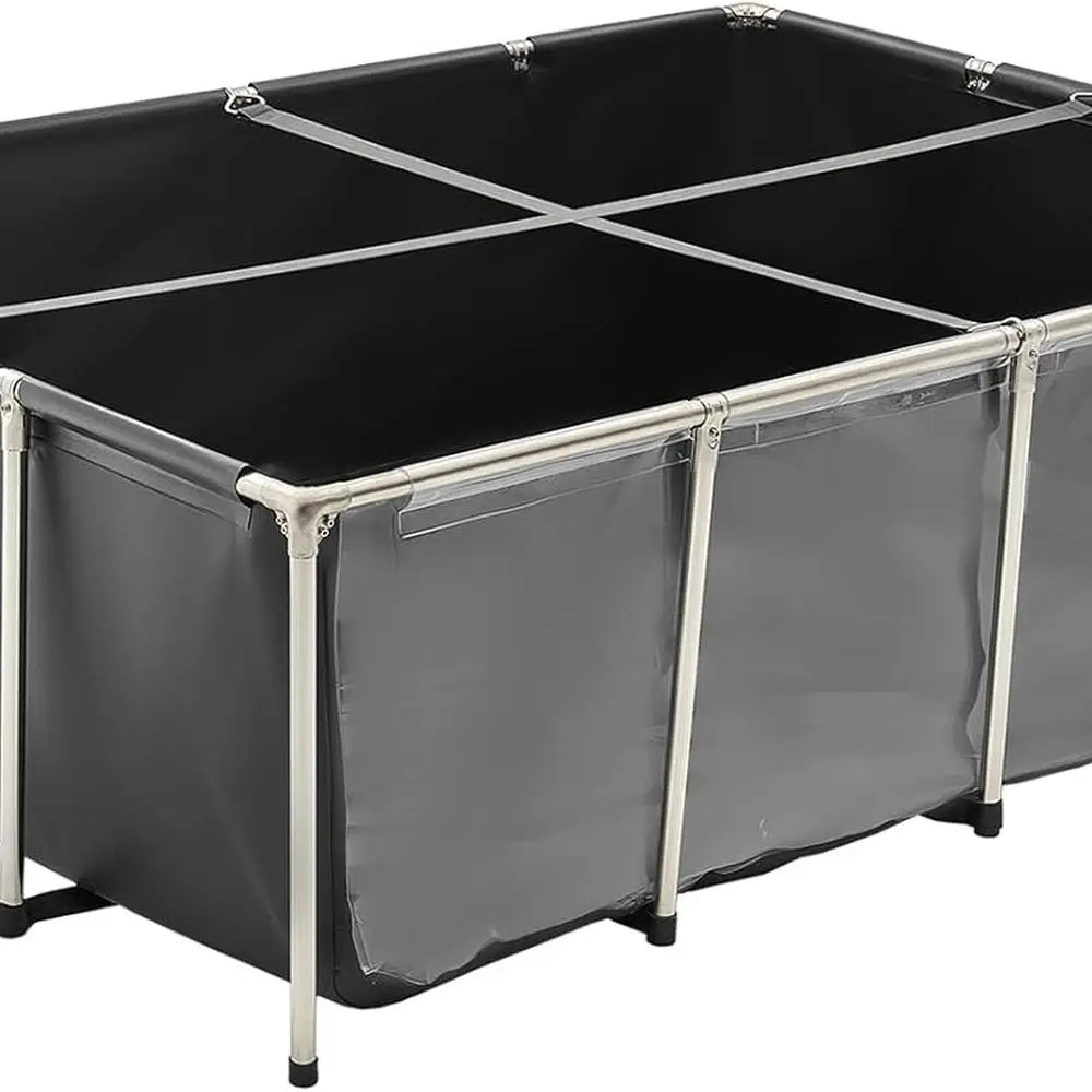 Fish Pond, 470 Gal Above Ground Fish Pond, PVC Koi Tank with Clear Viewing Panel, Rectangular Goldfish Tank with Stainless Steel