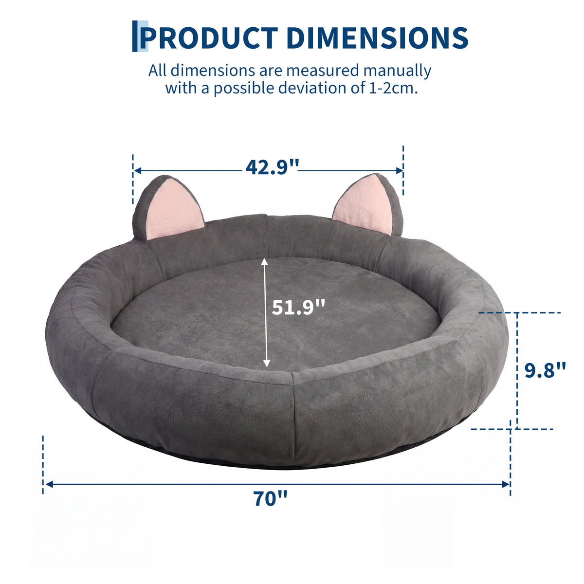 Premium Round Memory Foam Orthopedic Dog Bed With Bolster
