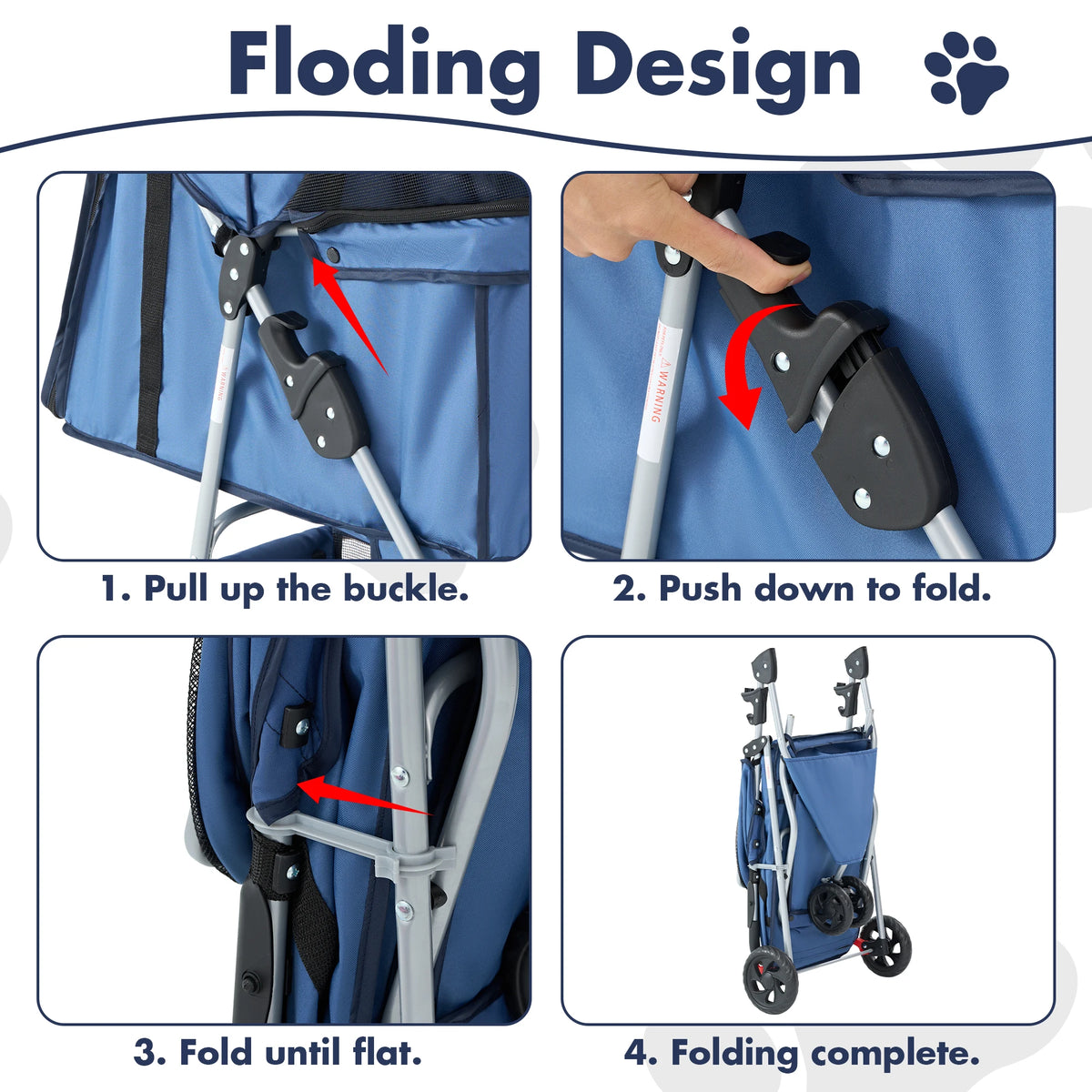 Premium Foldable Three Wheel Pet Stroller For Outdoor Travel