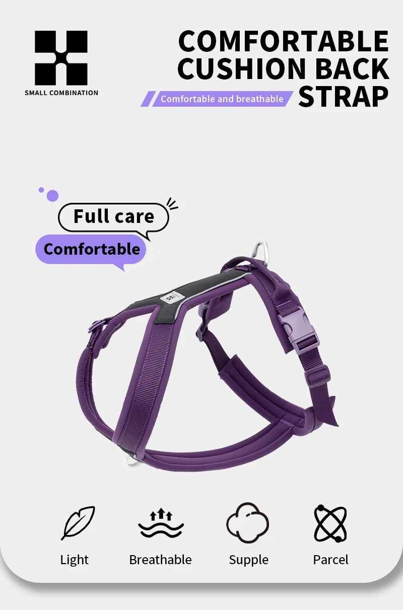 SMALL COMBINATION Dog Harness for Small Medium Large Dogs No Pull Reflective Dog Harness Adjustable Comfortable Outdoor Walking