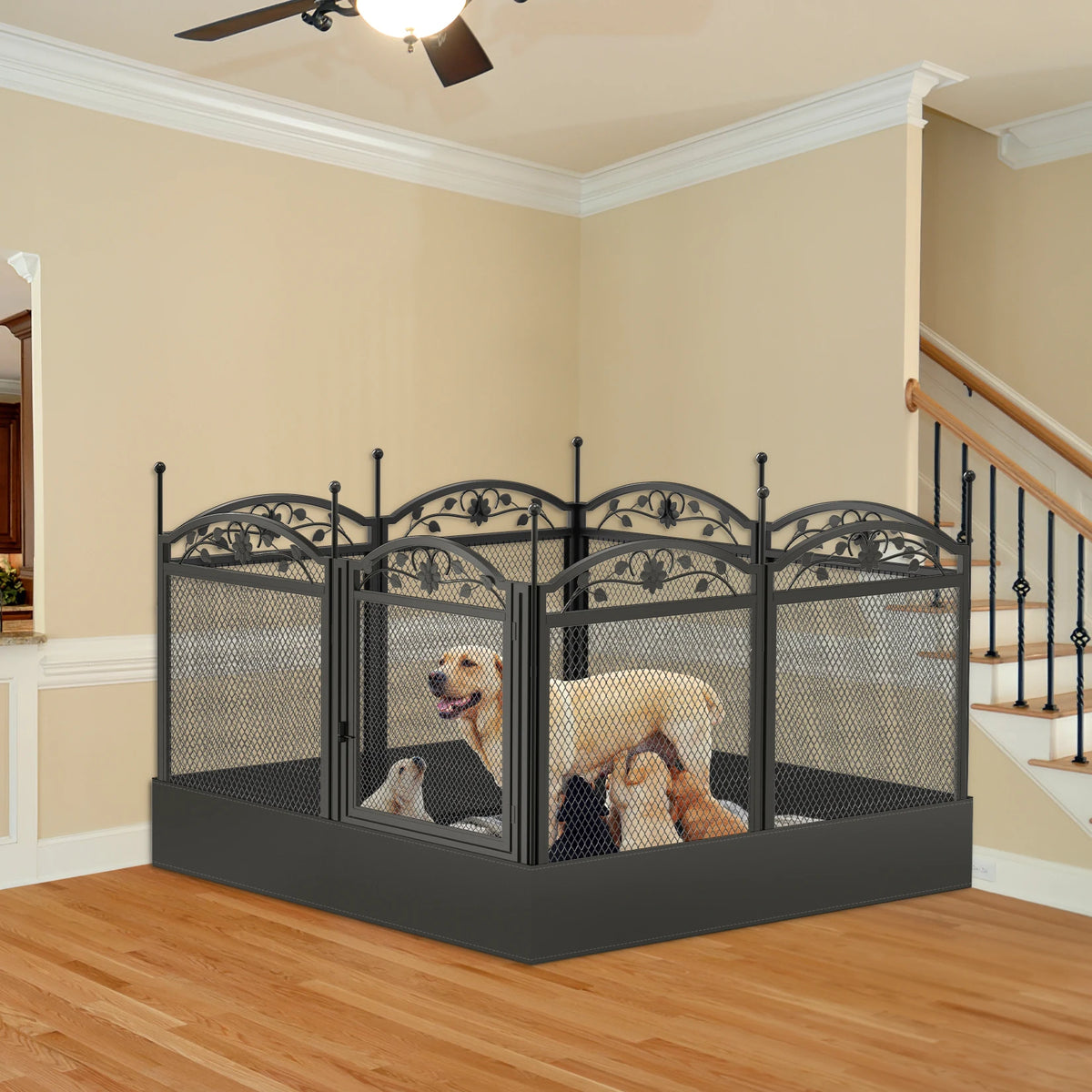 Bingopaw Heavy Duty Metal Dog Playpen For Indoor Outdoor