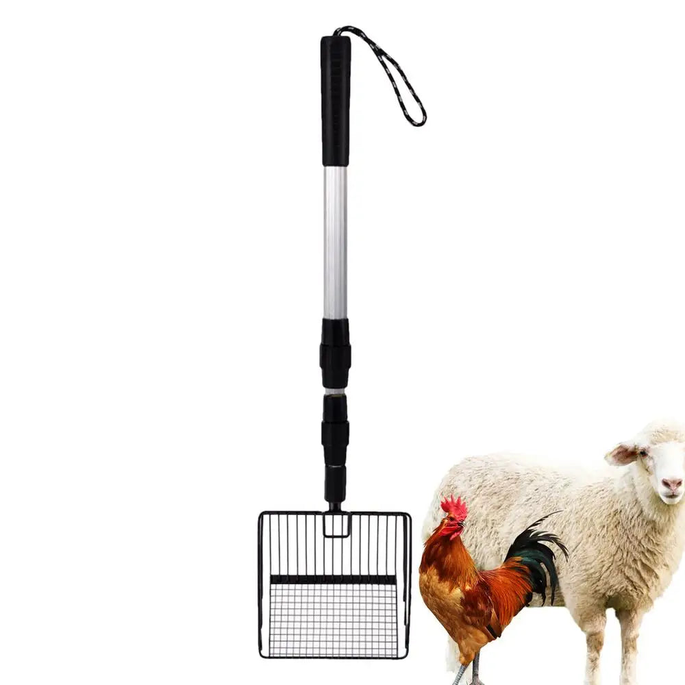Extendable Cat Litter Scoop & Chicken Coop Rake, Retractable Waste Cleaning Tool For Cat Litter Box, Coop, Garden