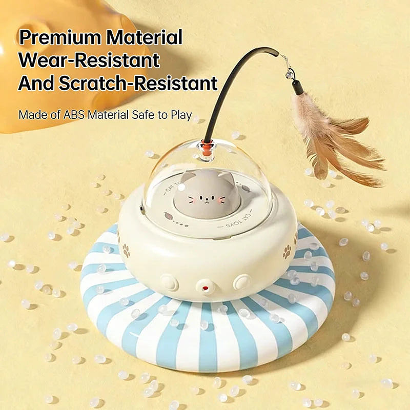 Automatic Electric Interactive Cat Laser And Feather Teaser Toy