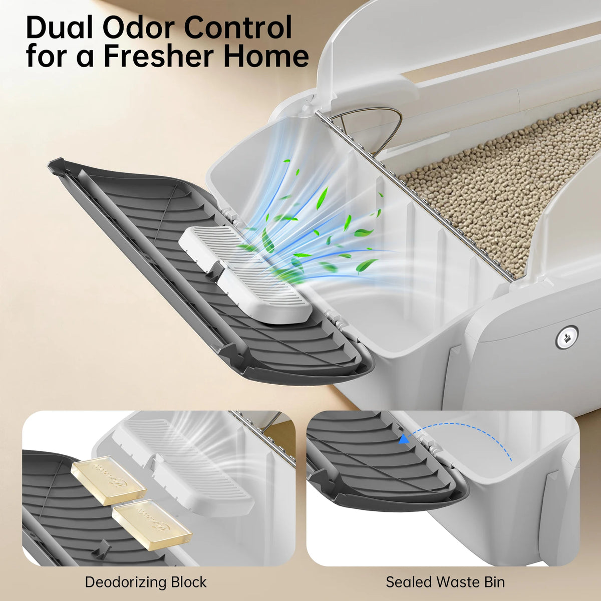 Smart App Automatic Self Cleaning Open Cat Litter Box