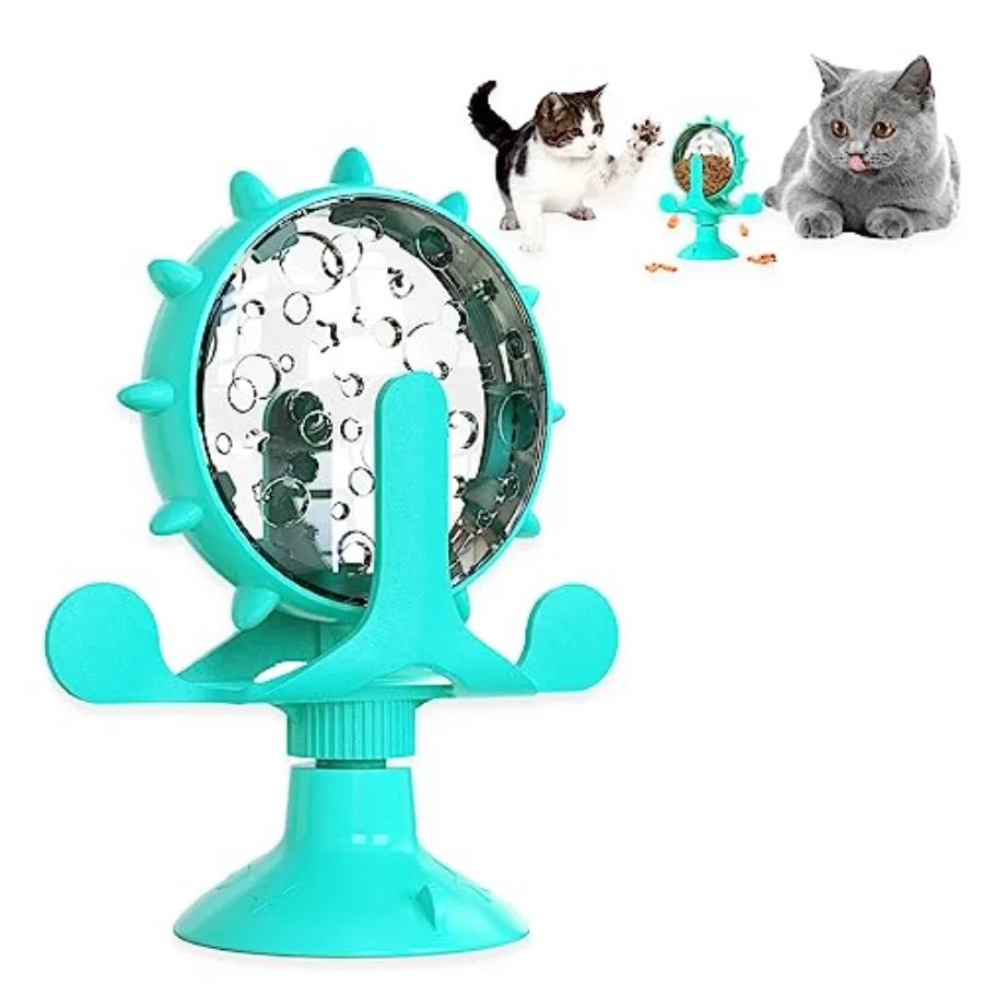 Plastic Interactive Rotating Cat Dog Treat Dispenser Toy