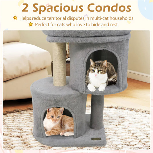 Zynkloac Anti Tip Cat Tree Tower With Sisal Scratching Posts