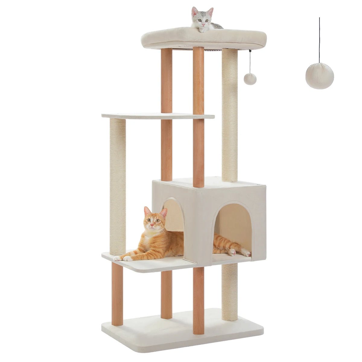 PAWZ Road Four Tier Cat Tree With Sisal Posts