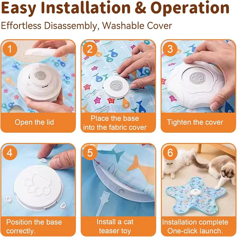 Automatic Cat Hunting Turntable Playstick Hide Cover Toy