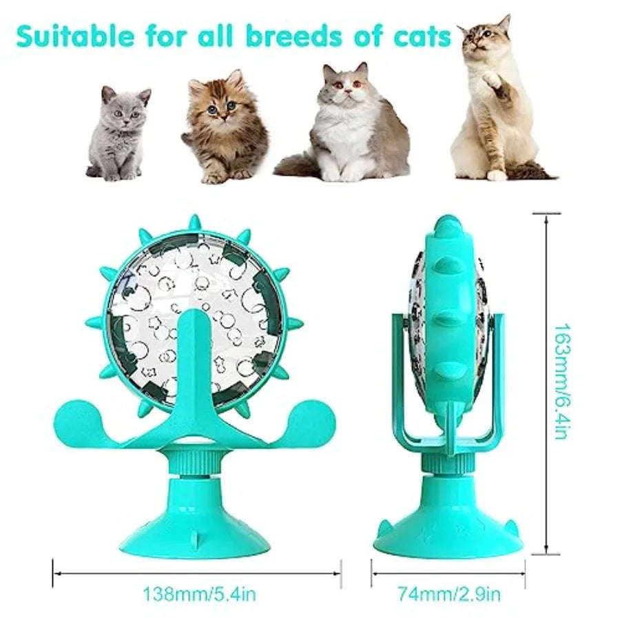 Plastic Interactive Rotating Cat Dog Treat Dispenser Toy