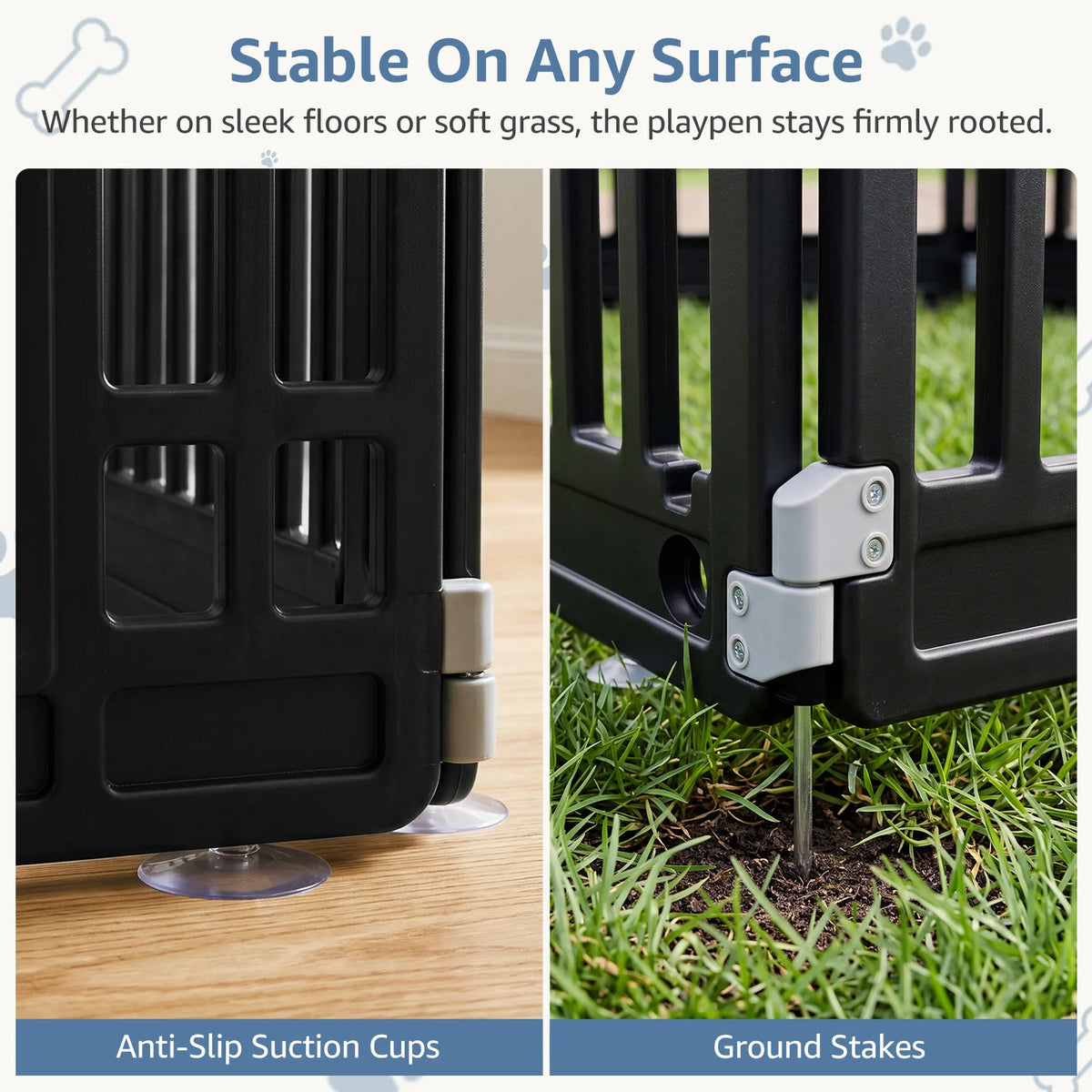 JHK Plastic Dog Playpen Expandable Pet Fence For Medium Dogs