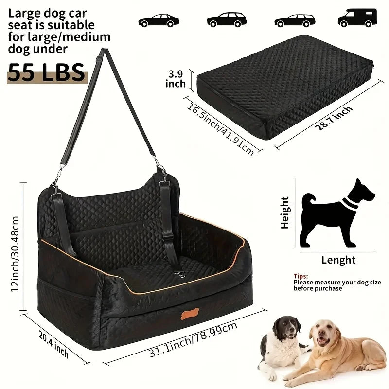 Memory Foam Dog Car Seat Booster Cushion With Washable Cover