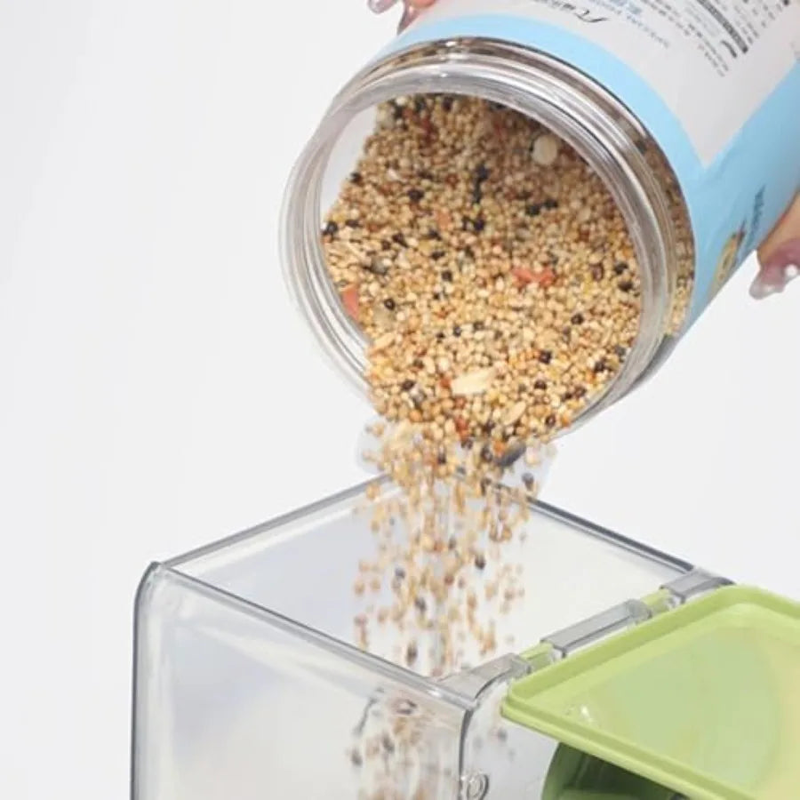 Automatic Bird Feeder With Perch And Anti Spill Protection