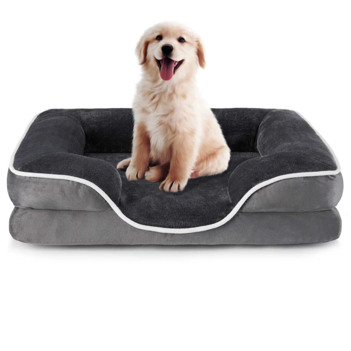 MCQ Orthopedic Memory Foam Dog Bed With Waterproof Cover