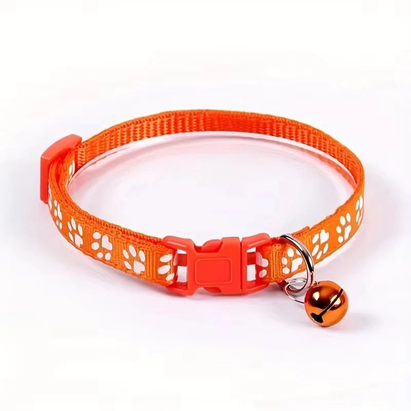 Decorative Adjustable Cat Collar With Bell And Ribbon