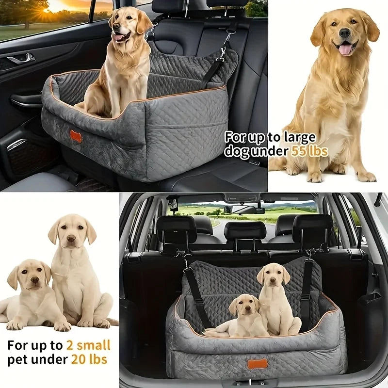 Memory Foam Dog Car Seat Booster Cushion With Washable Cover