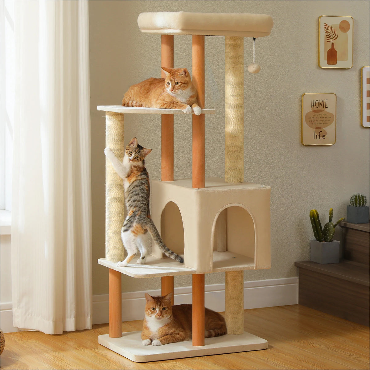 PAWZ Road Four Tier Cat Tree With Sisal Posts