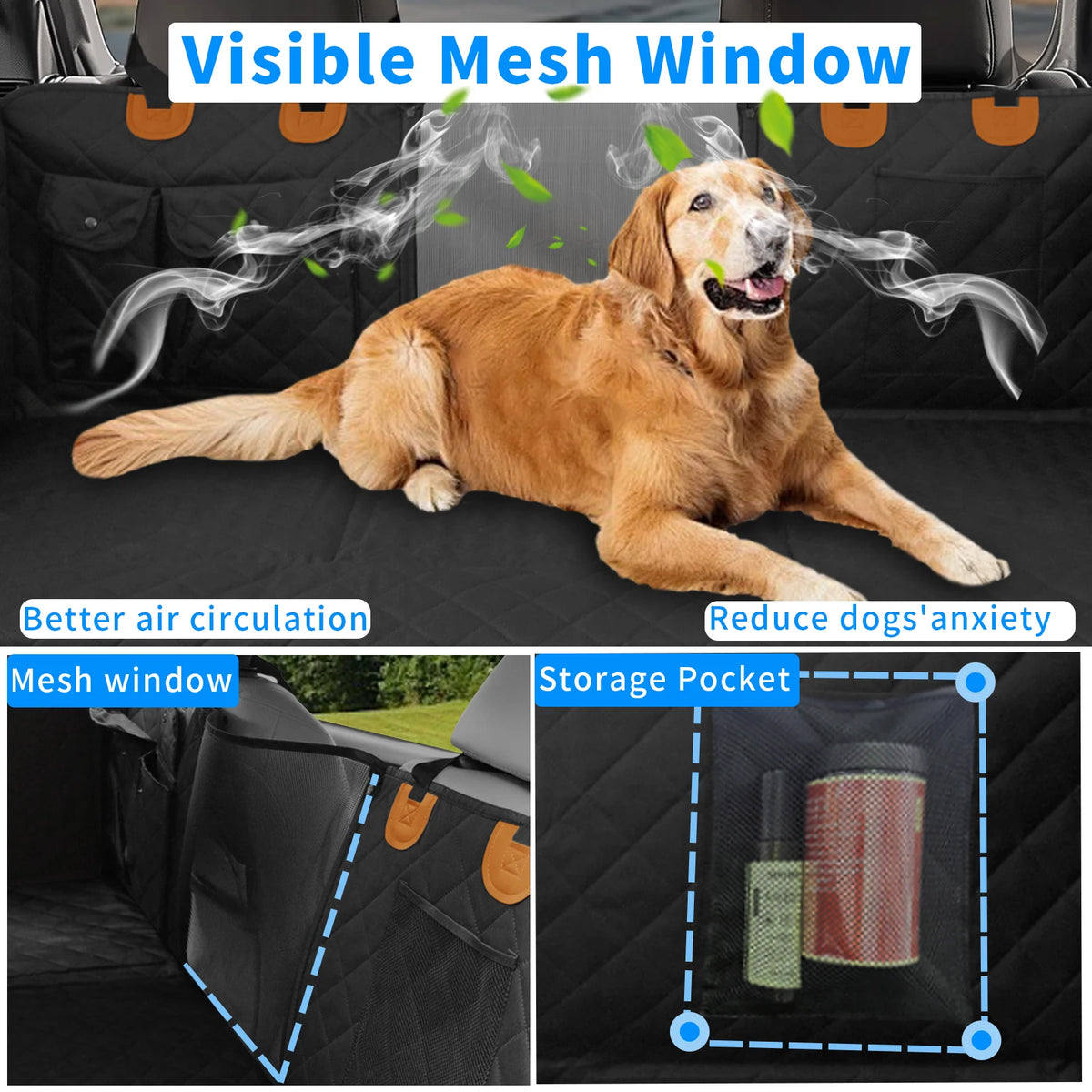 Borwart Waterproof Dog Car Back Seat Extender Cover