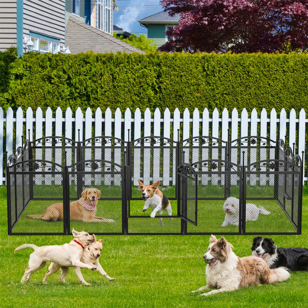 Bingopaw Heavy Duty Metal Dog Playpen For Indoor Outdoor