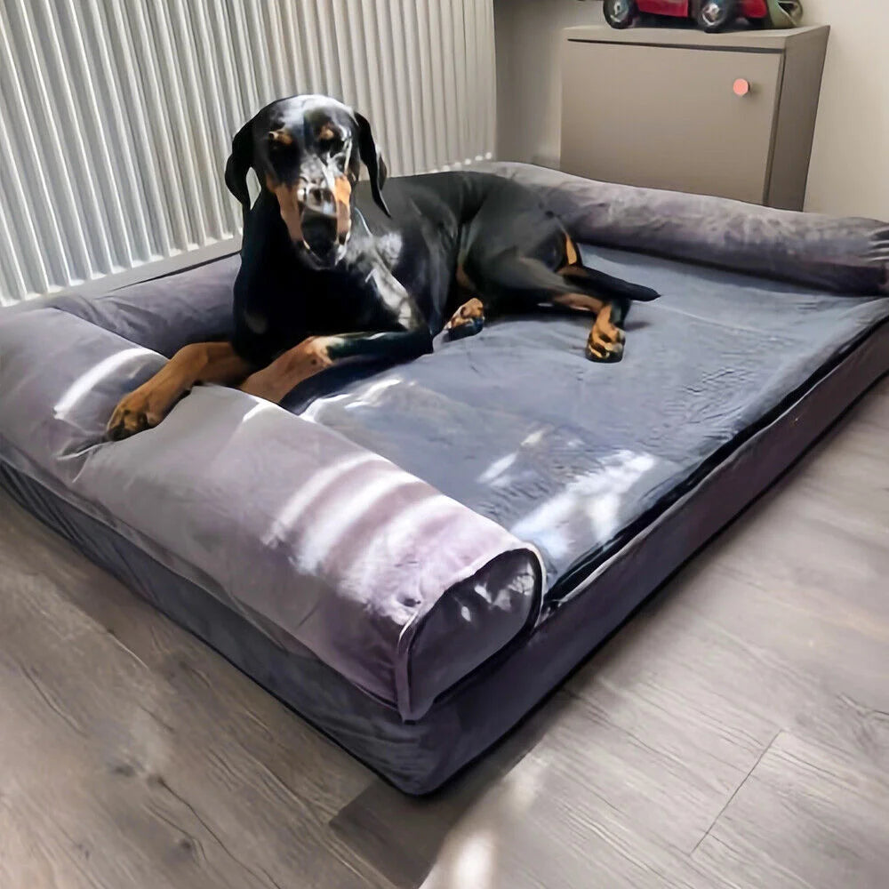 Borwart Orthopedic Memory Foam Dog Bed With Waterproof Removable Cover