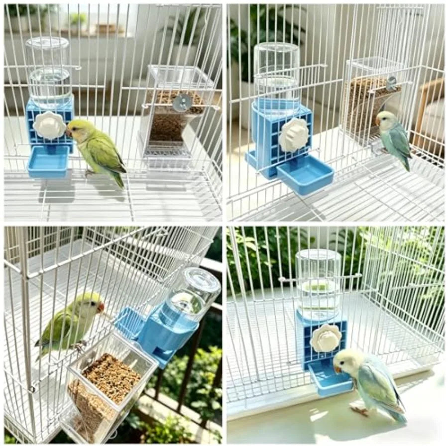 Automatic Bird Feeder And Water Dispenser Set For Parakeet Cages