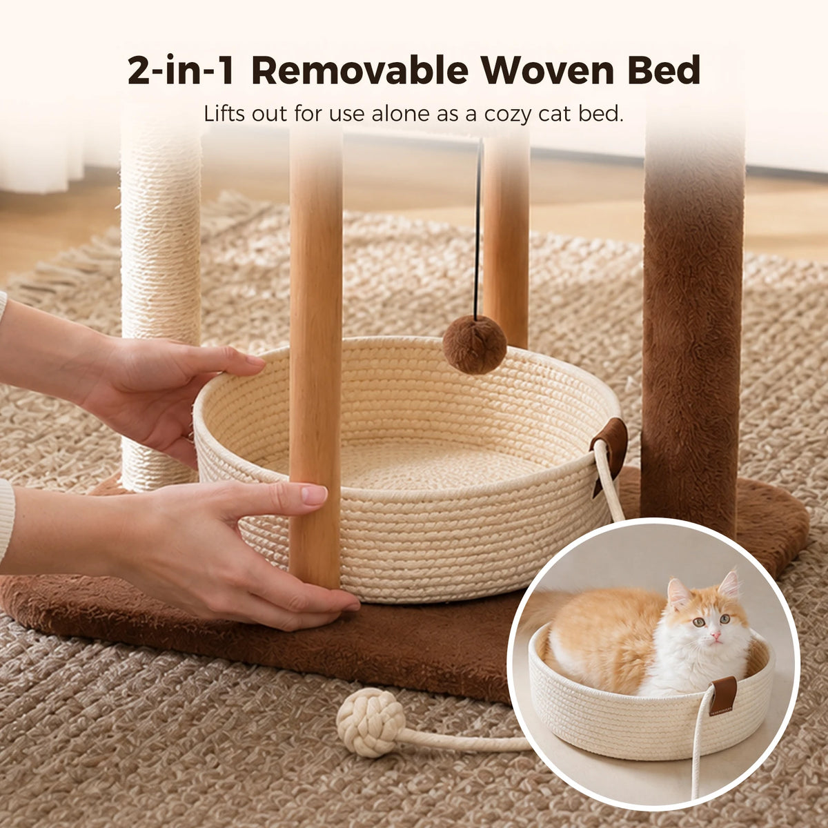 PAWZ Road Sturdy Multi Tier Cat Tree With Sisal Posts