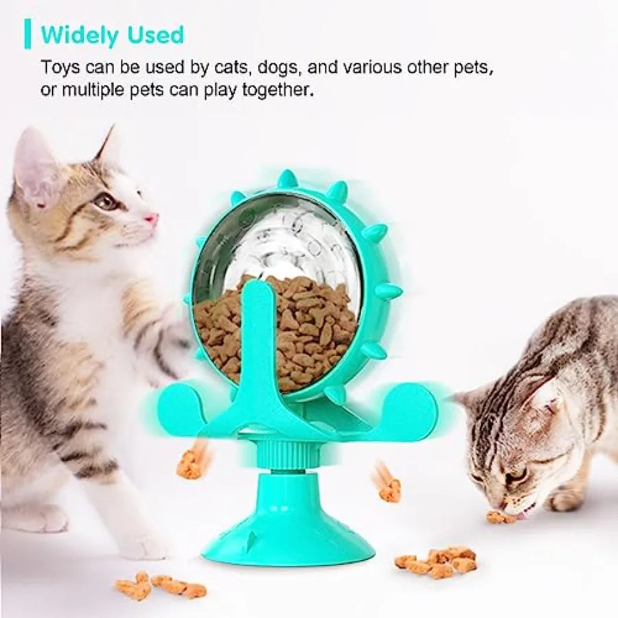 Plastic Interactive Rotating Cat Dog Treat Dispenser Toy