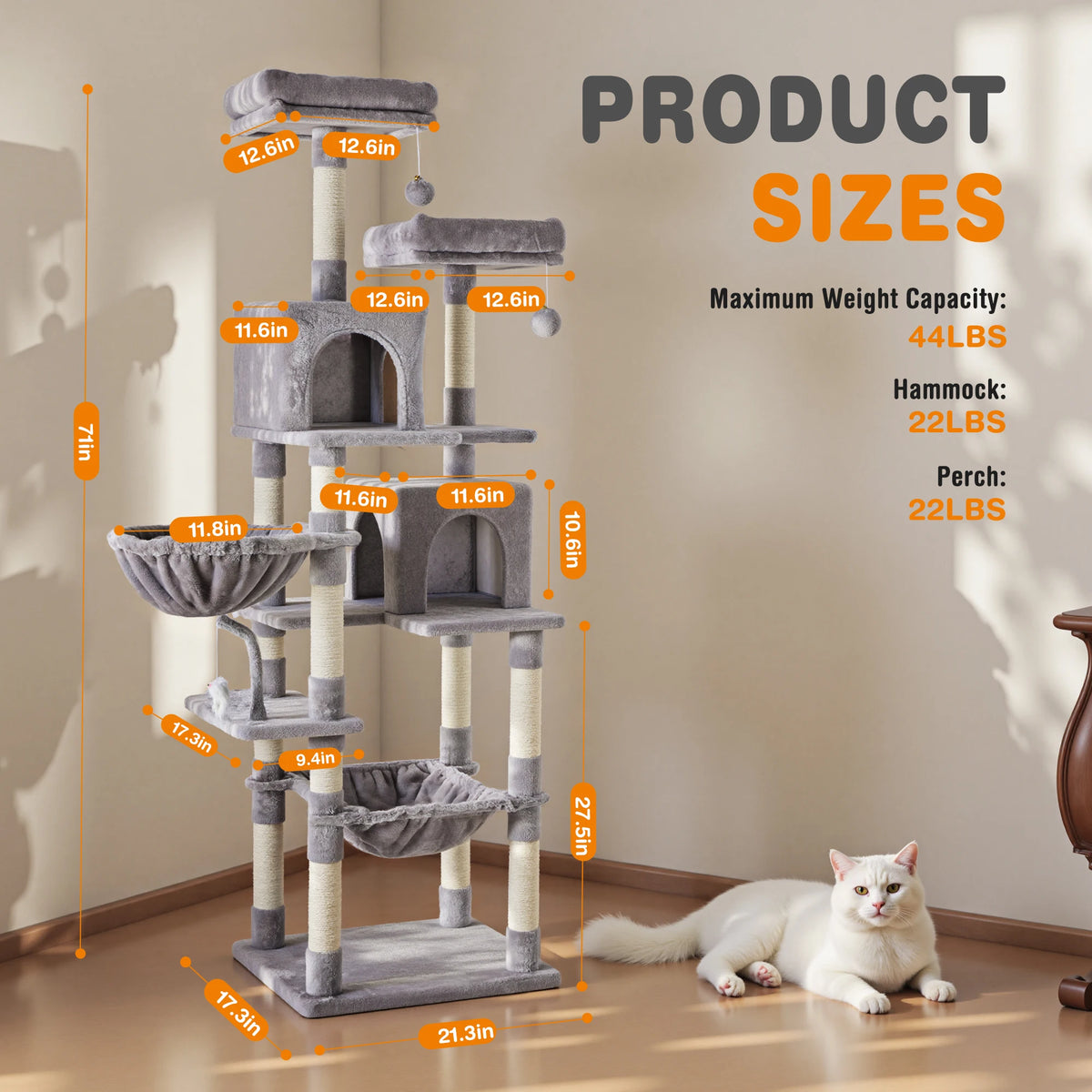 Jhk Multi Level Cat Tree For Indoor Cats With Sisal