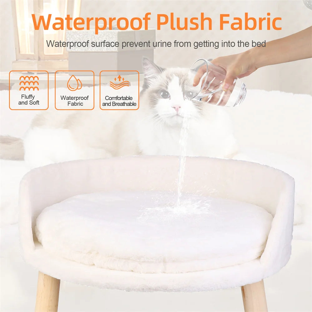 Borwart Elevated Dog Cat Sofa Bed With Removable Waterproof Cushion