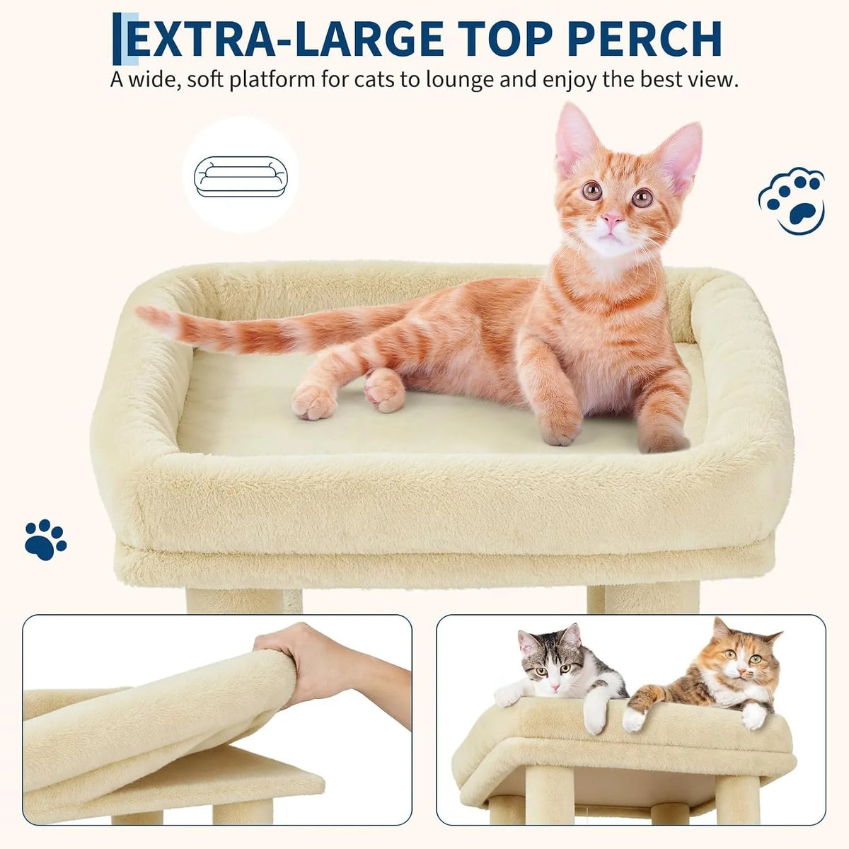 Multi Level Cat Tree With Scratching Posts And Hanging Toys
