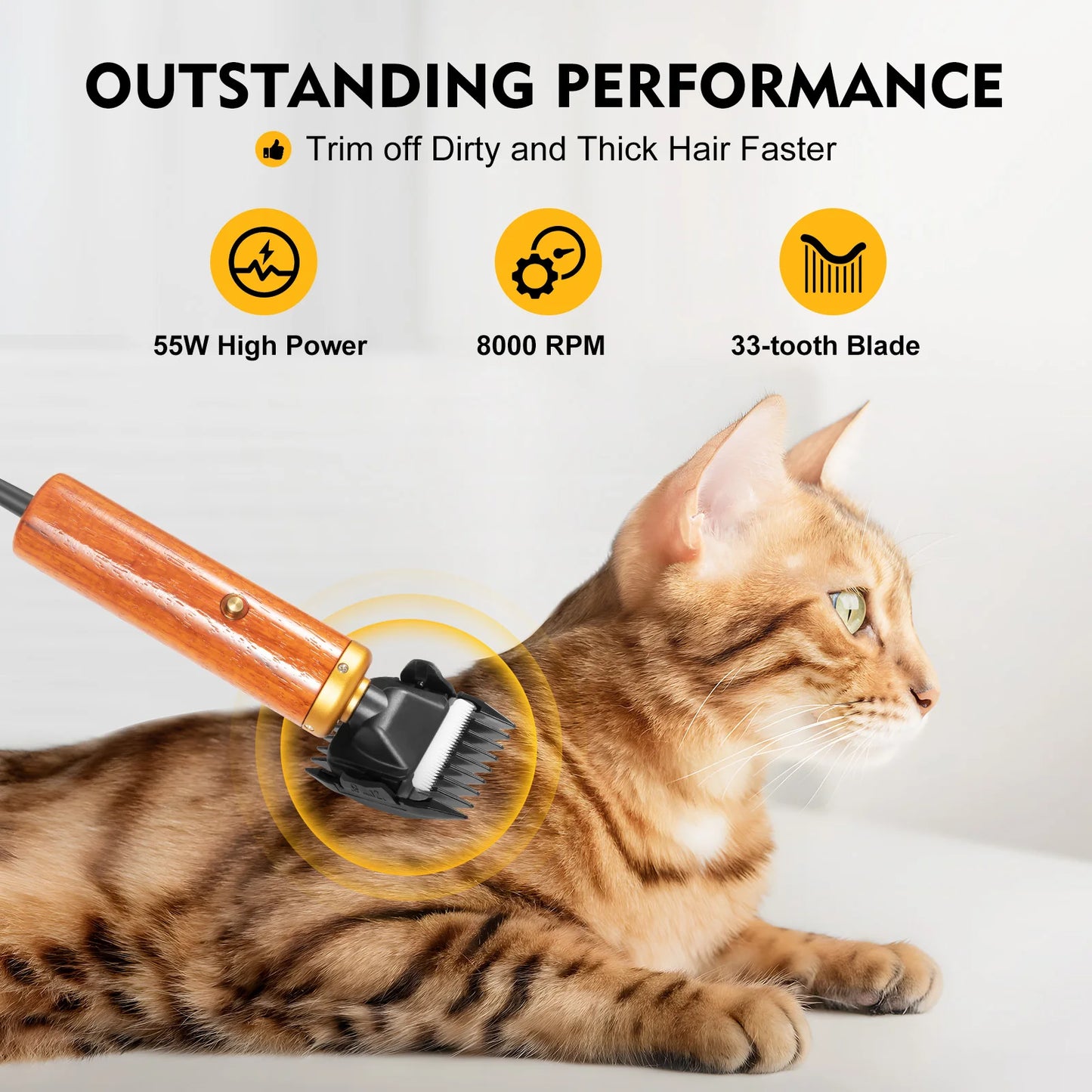 Bymaocar Professional Electric Pet Grooming Clipper For Animals
