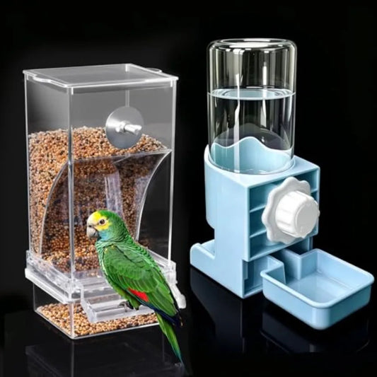 Automatic Bird Feeder And Water Dispenser Set For Parakeet Cages