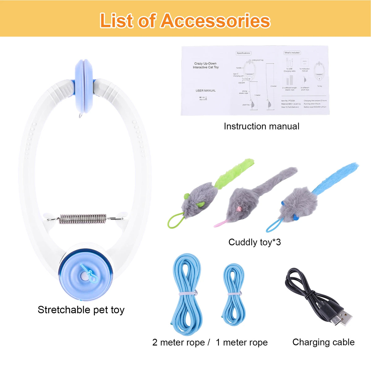 Automatic Retractable Door Hanging Interactive Cat Teaser Toy