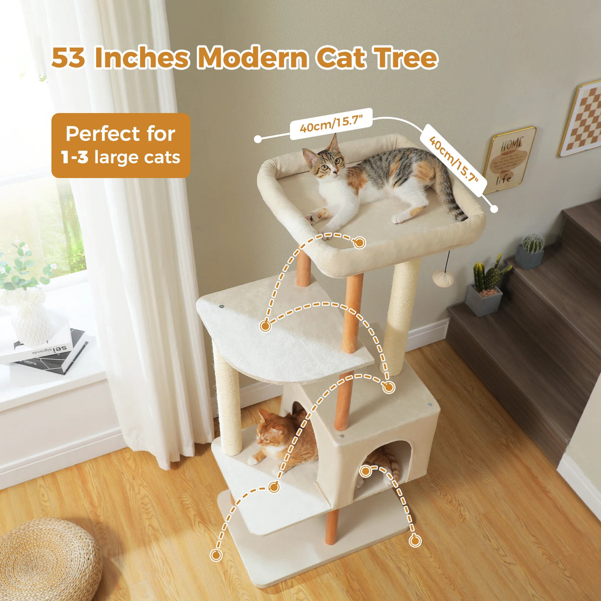 PAWZ Road Four Tier Cat Tree With Sisal Posts